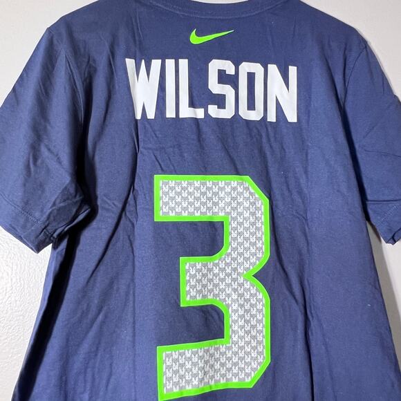 Nike Russell Wilson Seahawks #3 T-Shirt Men’s M Navy NWT NFLPA The Nike Tee - Picture 8 of 9
